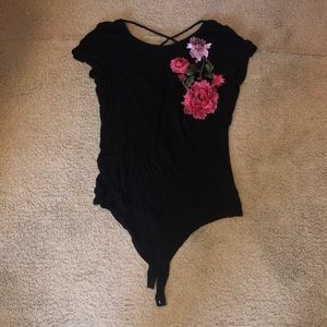 May Pink black bodysuit
